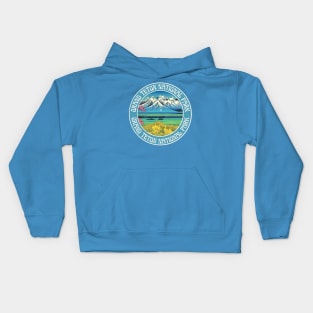 Vintage Grand Teton National Park Retro Anime Kids Hoodie